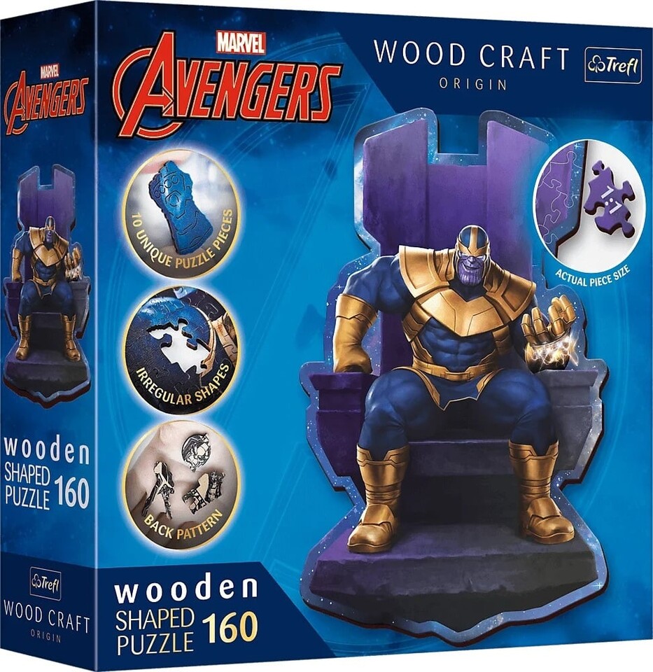 Trefl Drevené puzzle 160 dielikov - Thanos na tróne / Disney Marvel Heroes